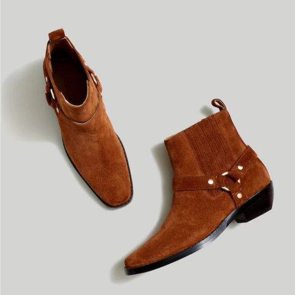 Madewell Shoes - The Santiago Western Suede Ankle Boot, EUC!